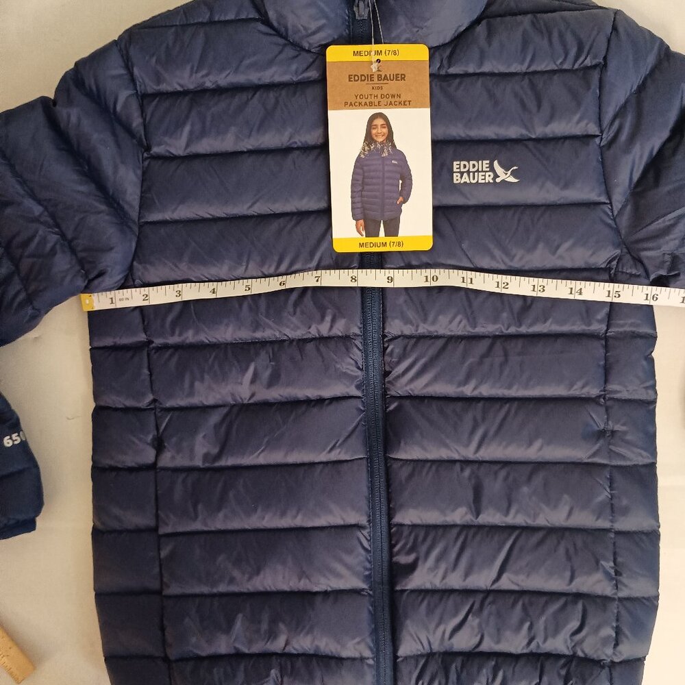 Eddie Bauer Youth Packable Down Jacket Youth 7/8 NWT - Picture 12 of 16